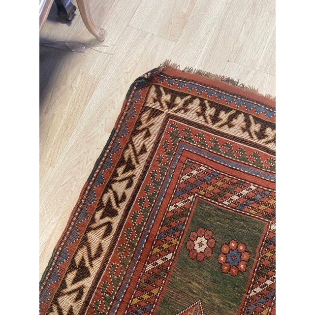 Textile Antique Caucasian Borchalu Kazak Rug Wool Handmade 4.1' X 6.2' - Circa 1860s For Sale - Image 7 of 11