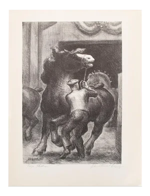 1939 After John S. Curry "Prize Stallion", First Edition Period Offset Lithograph