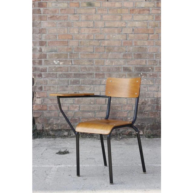 School chair with integrated writing tablet, design Jacques Hitier for Mobilor, France 1950s. In good condition, beautiful...