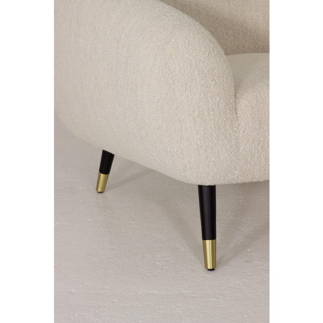 Niemeyer Lounge Chair in Bouclé with Dark Oak and Brushed Brass from InsidherLand For Sale - Image 10 of 13