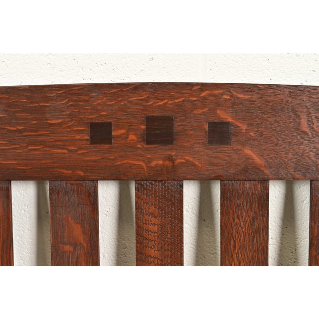 Limbert Antique Mission Oak Arts & Crafts Settle Sofa, Circa 1910 For Sale - Image 10 of 17