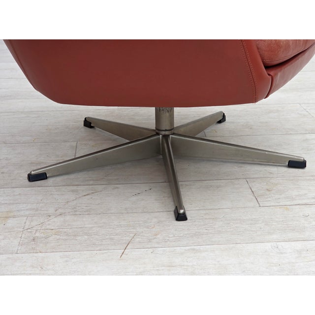 1970s Danish Swivel Armchair in Furniture Leather by H.W. Klein for Bramin, 1970s For Sale - Image 5 of 18