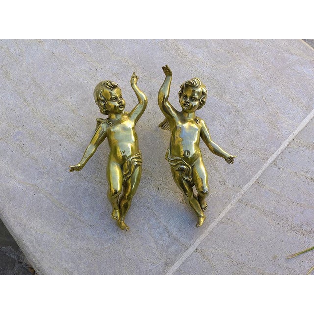 Antique Golden Ceramic Putti, 1800s, Set of 2 For Sale - Image 16 of 16