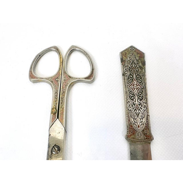 Art Nouveau Letter Opener and Scissor Desk Set from Lerche Solingen, 1910s, Set of 3 For Sale - Image 4 of 10