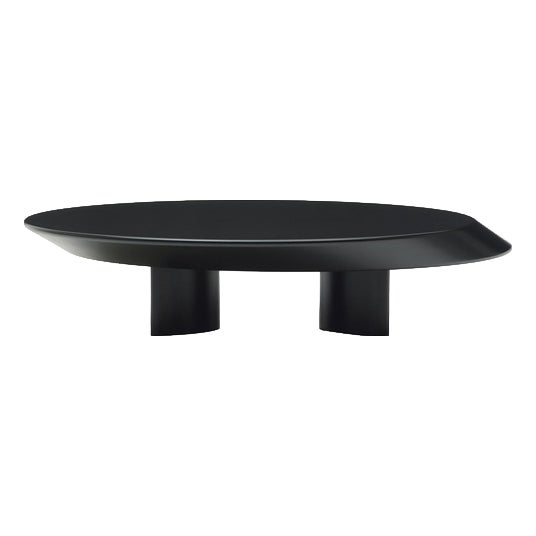 Low Accordo Table in Matte Black Lacquered Wood by Charlotte Perriand for Cassina For Sale