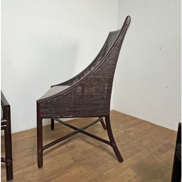 Textile Barbara Barry for McGuire Rattan and Cane Dining Chairs - Set/6 For Sale - Image 7 of 10