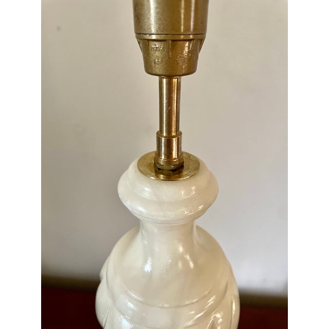 Ivory Vintage Alabaster Lamp Base, 1950 For Sale - Image 8 of 10