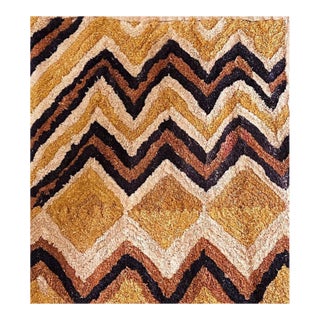 Vintage African Kuba Kasai Velvet Raffia Textile Zaire 21 "By 24" For Sale