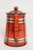 1950s Vintage Czech Bohemian Orange Tartan Plaid Art Pottery Pitcher Teapot by Erphila For Sale - Image 5 of 17