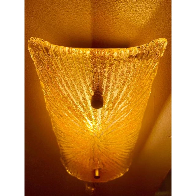 Gold Murano Glass Wall Lights from Mazzega, Italy, 1970s, Set of 2 For Sale - Image 6 of 10