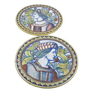 Gualdo Tadino Dishes by A.Rubboli, 1930s, Set of 2 For Sale