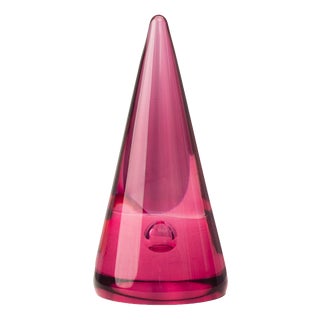 Pink Murano Glass Cone with Internal Drop at the Bottom from Alfredo Barbini, 1950s For Sale