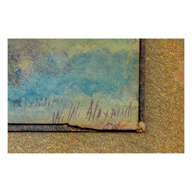 1910s Inlet and Windmill Landscape by William Walker Alexander For Sale - Image 5 of 5