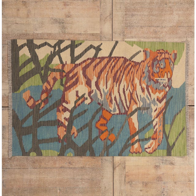 Vintage Pakistani Pictorial Kilim Rug, 03'04 X 04'11 For Sale - Image 12 of 12