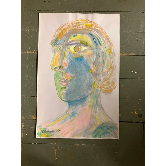 2000 - 2009 Contemporary Original E.J.Hartmann Abstract Modernist Portrait Painting For Sale - Image 5 of 5