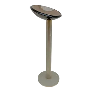 Floor Standing Glass Ashtray With Steel Base by Fontana Arte. Italy 1970s