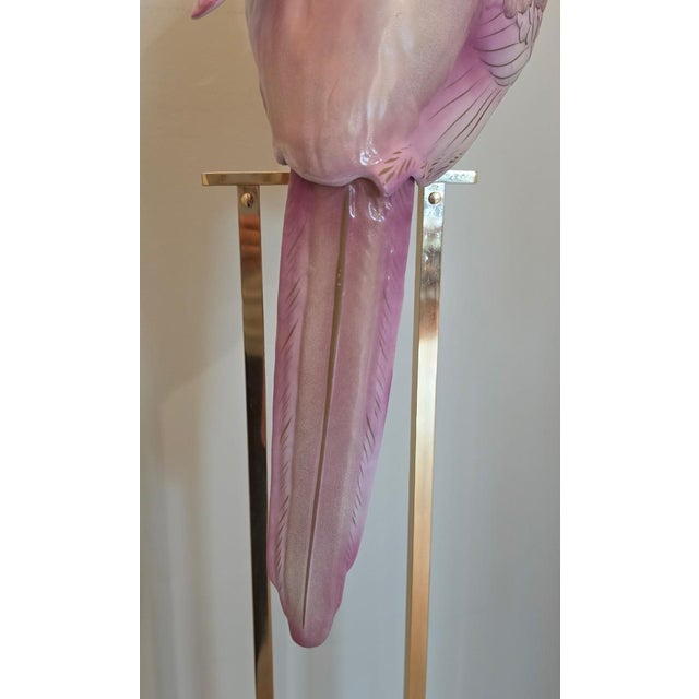 1970s Monumental 57” Oggetti Italy Porcelain Parrot Sculpture – 21lb Hand-Painted Statement Piece – Hollywood Regency For Sale - Image 9 of 16