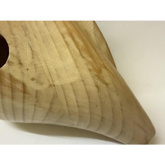 Wood Late 20th Century Sarreid Ltd. Style Large Carved Wood Conch Shell Sculpture on Acrylic Base For Sale - Image 7 of 18