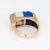 Mid 20th Century Mid 20th Century Mid Century Vintage Ring Diamond Fluted Sodalite White Agate 14k Gold Cocktail size 6.5 For Sale - Image 5 of 7