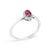 10K White Gold 5X3MM Oval Pink Tourmaline and Diamond Accent Halo Ring (I-J Color, I1-I2 Clarity) - Ring Size 8 For Sale - Image 4 of 7