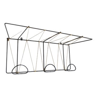 Black Steel and Scoubidou Wire Coat Rack, 1960s For Sale