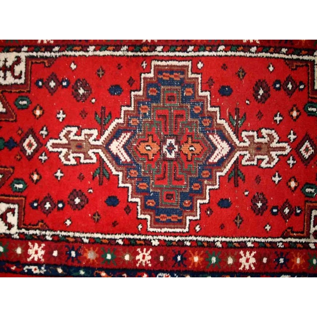Red 1970s Handmade Vintage Persian Hamadan Rug 2.4' X 4.4' For Sale - Image 8 of 10