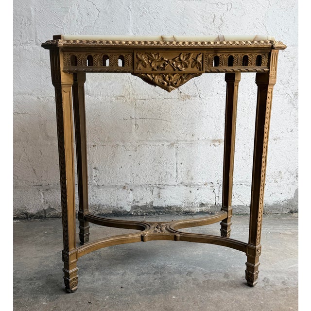 Early 20th Century Louis XVI Style Table With Onyx Top For Sale - Image 4 of 5