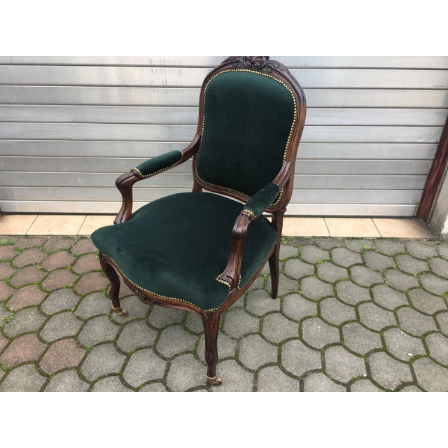 Antique Baroque Style Throne Armchair For Sale - Image 3 of 18