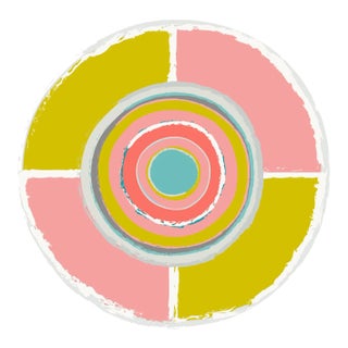 "Quartet in Yellow and Pink" Contemporary Fine Art Print by Melinda Cox 20" X 20" For Sale