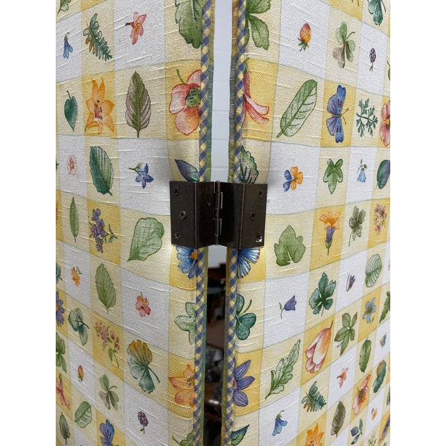 Upholstered 3-Panel Folding Screen For Sale - Image 11 of 11