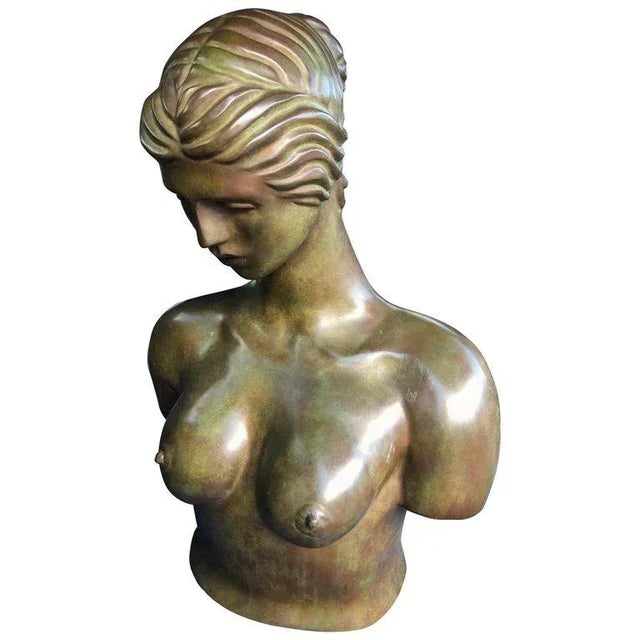 1940s Life Size Signed Female Bronze Nude Sculpture by John DeStefano For Sale - Image 11 of 11