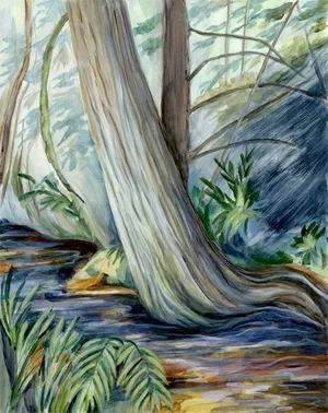 "Rain Swell Creek" Contemporary Pacific Northwest Landscape Oil Painting