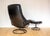 Black Mid-Century Norwegian Black Leather Stressless Lounge Chair and Ottoman Set from Ekornes, 1980s, Set of 2 For Sale - Image 8 of 18