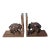 Vintage Hand Carved Wood Elephant Bookends -Set of 2 For Sale