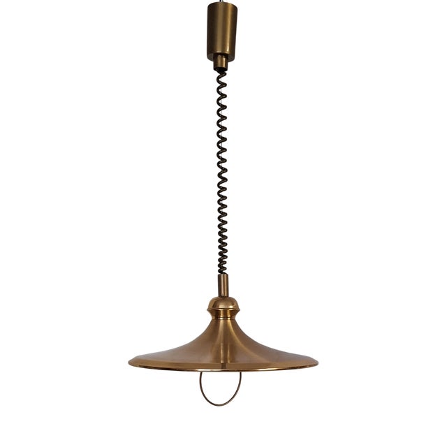 Vintage Height-Adjustable Hanging Lamp from Fischer-Leuchten, 1980s For Sale