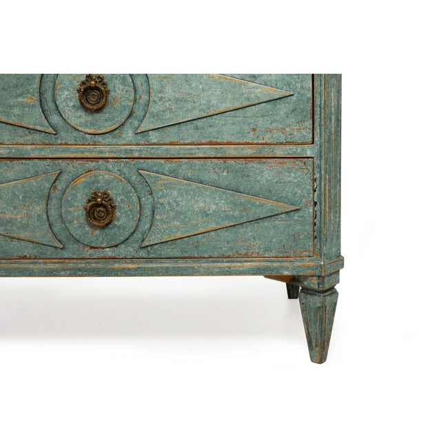 Pair of Swedish Gustavian Style Blue Painted Bedside Commodes Chests For Sale - Image 11 of 18