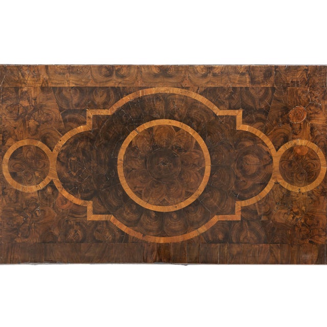 Wood Antique Dutch Oyster-Veneered Walnut Chest of Drawers, 1600s For Sale - Image 7 of 9