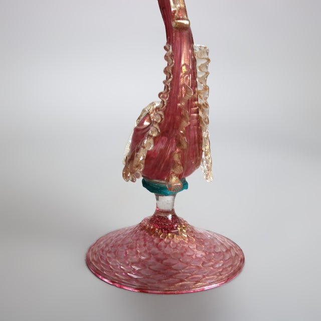 Traditional Antique Venetian Art Glass Figural Fish Vase Circa 1920 For Sale - Image 3 of 7