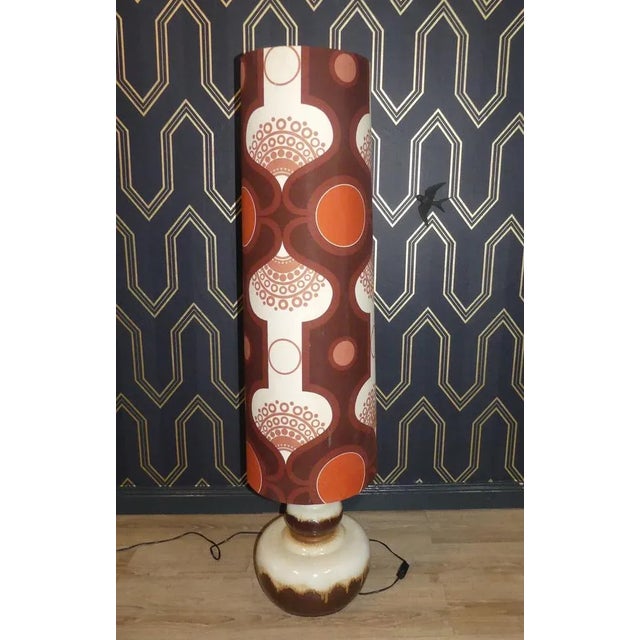 Floor Lamp with Ceramic Base and Space Age Shade, 1970s For Sale - Image 12 of 12