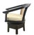 Mid-Century Modern Vintage Hollywood Regency Black Lacquer Swivel Chair With Cane Back For Sale - Image 3 of 18