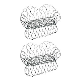 Looped Metal Midcentury Garden Loveseat After Frances Elkins (Per Item, 2 Avail) For Sale