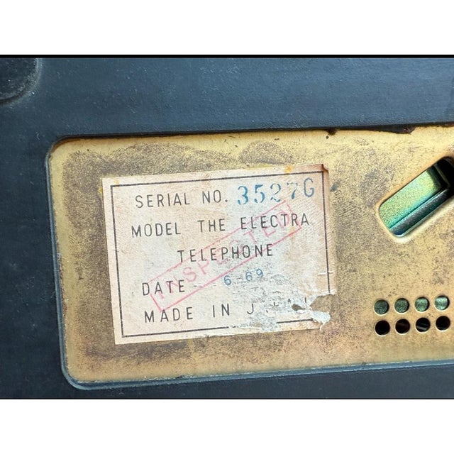 1960s Vintage Mid Century Rotary Telephone Brass Base Cream Handset French Style Princess Phone For Sale - Image 5 of 7