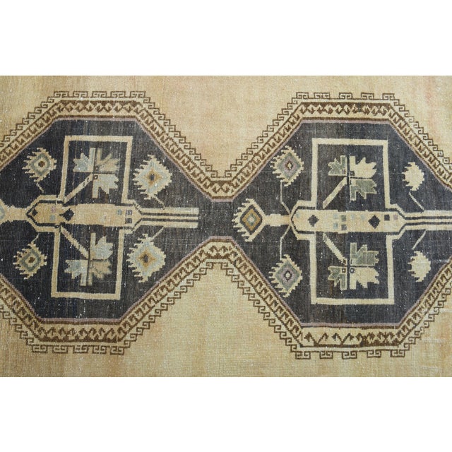 1970s Vintage Turkish Handmade Wool Cotton Beige Runner Rug For Sale - Image 9 of 11