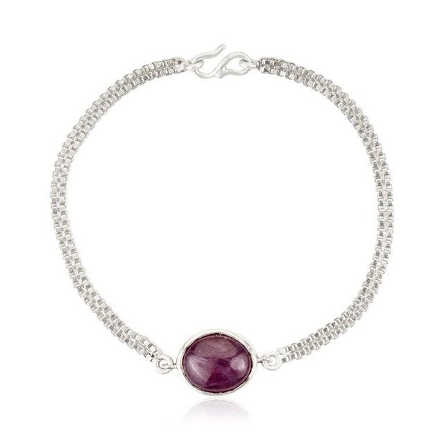 10.61 Ct Natural Ruby Chain Unisex Bracelet in 925 Silver For Sale - Image 12 of 14