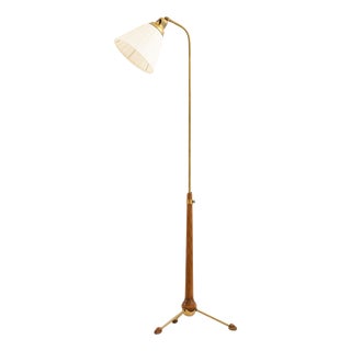 Floor Lamp in Brass and Metal attributed to Hans Bergström, 1940s For Sale