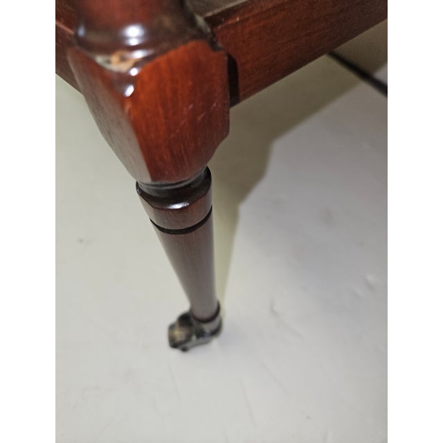 English Regency Style Four Tier Table on Tiny Brass Castors For Sale - Image 4 of 4