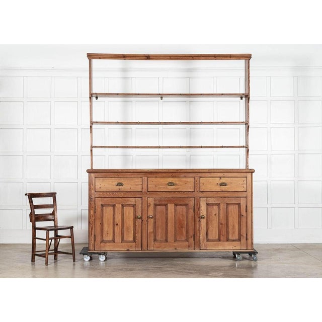 Large 19th Century English Pine Waterfall Dresser For Sale - Image 4 of 18
