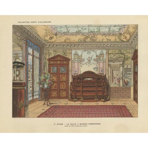 After Henry dAllemagne Pompeian Elegance: A Grand Neoclassical Dining Room Interior, 1900, Print For Sale - Image 3 of 10