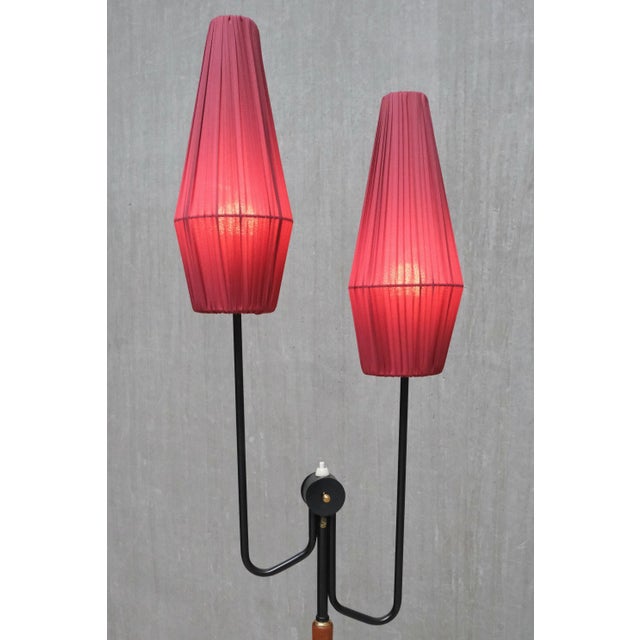 Swedish Modern Floor Lamp in Metal and Brass with Teak, 1950 For Sale - Image 9 of 13
