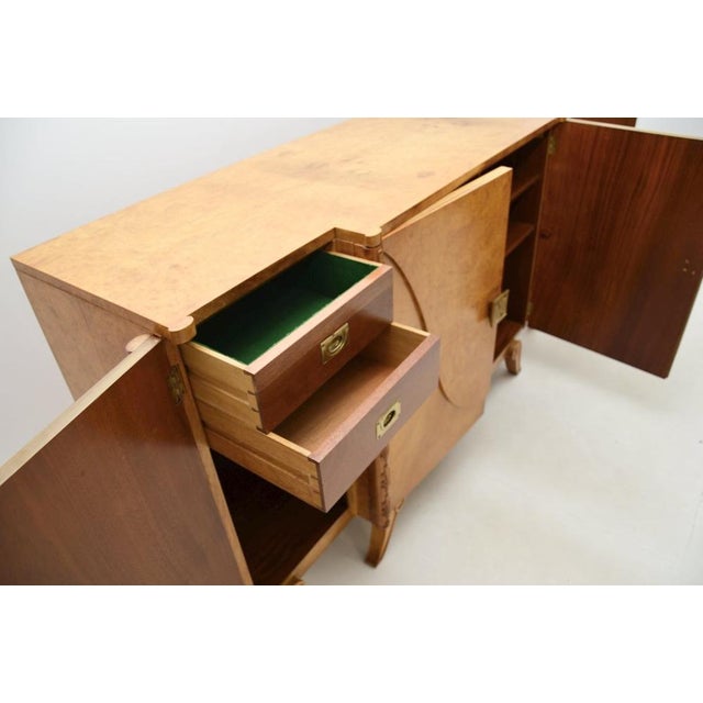 Art Deco Burr Walnut Sideboard attributed to Hille, 1920s For Sale - Image 9 of 16